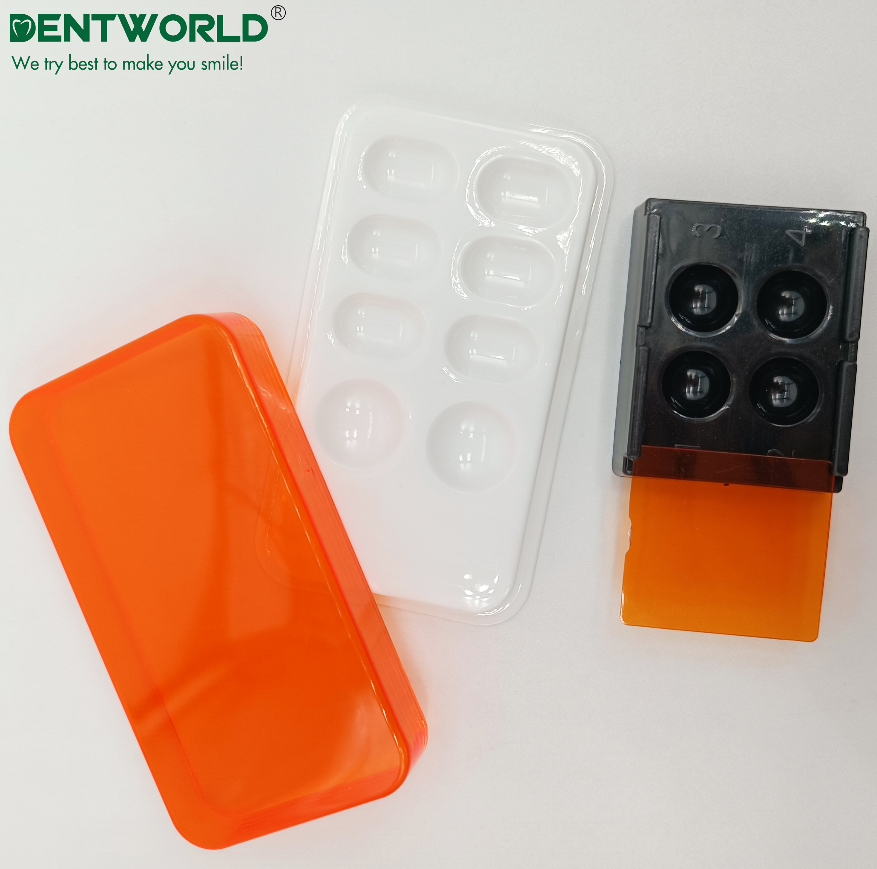 dental oral palette resin storage instrument case resin mixing shade box with light-proof cover